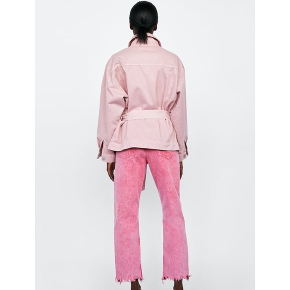 zara pink jean jacket